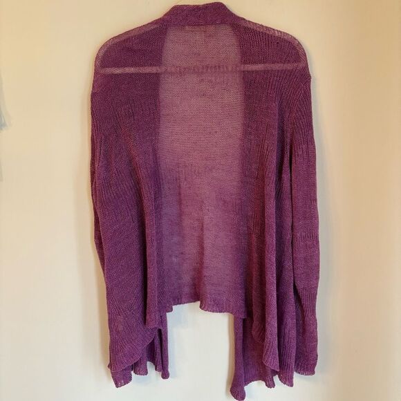 Eileen Fisher Women’s Italian yarn 100% linen open front cardigan sweater 2XL! - Picture 6 of 13